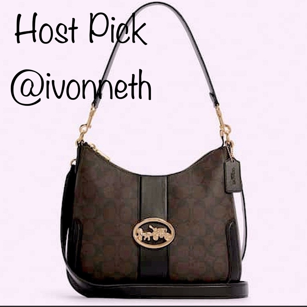 Coach Hobo In Signature Canvas & Leather NWT
